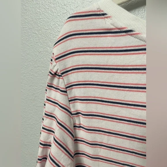 Gap Stripe Henley Puff Sleeve Top Size XXL - Picture 10 of 12